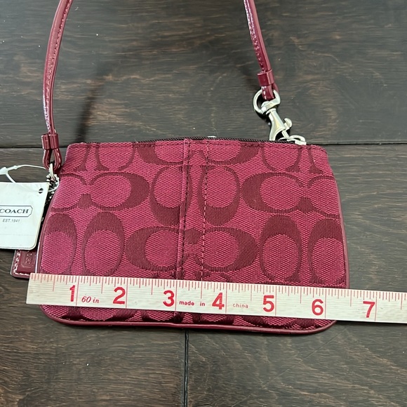 Coach monogram logo maroon wristlet - Picture 8 of 9